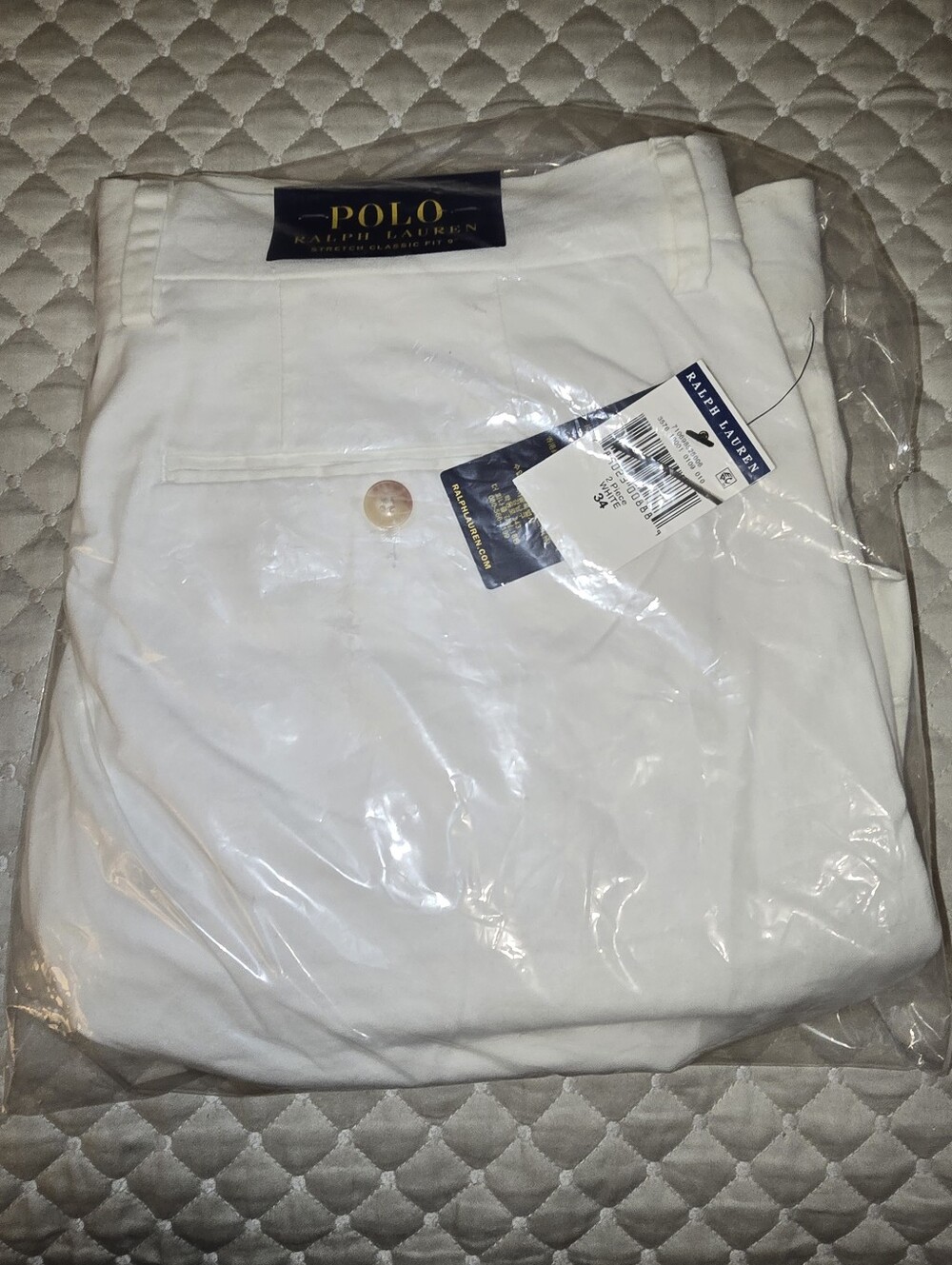 34W - Ralph Lauren Polo Shorts In Super White. (NWT)